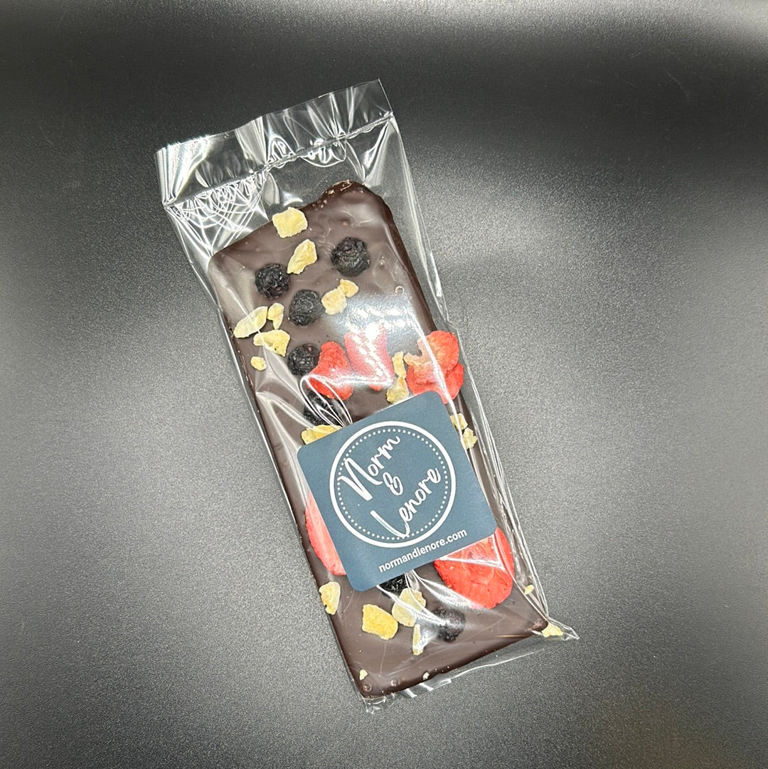 55% Dark (Vegan) Strawberry & Blueberry Bar