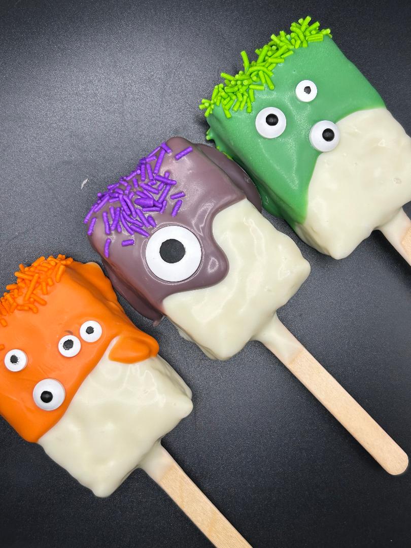 Halloween Monster Candy Rice Krispie Square