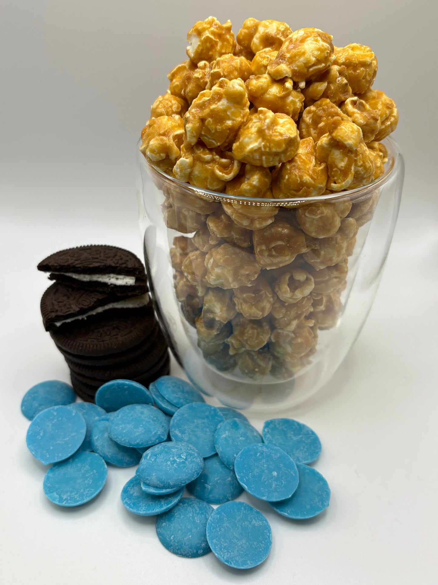 Cookie Monster Chocolate Coated Caramel Popcorn