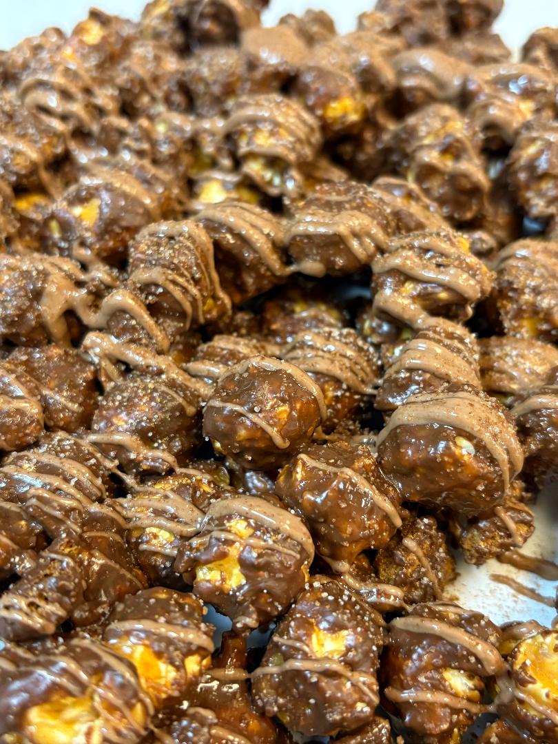 Churro Chocolate Coated Caramel Popcorn