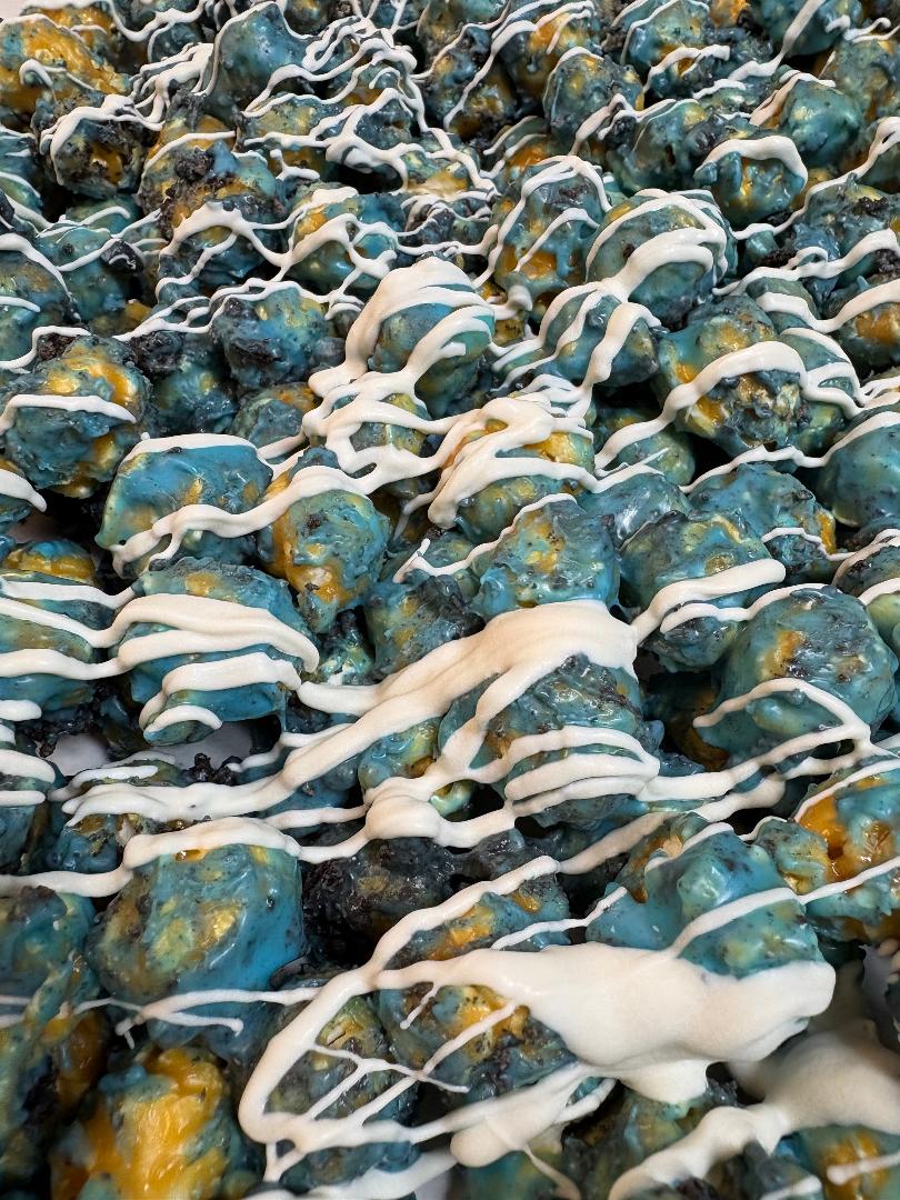 Cookie Monster Chocolate Coated Caramel Popcorn