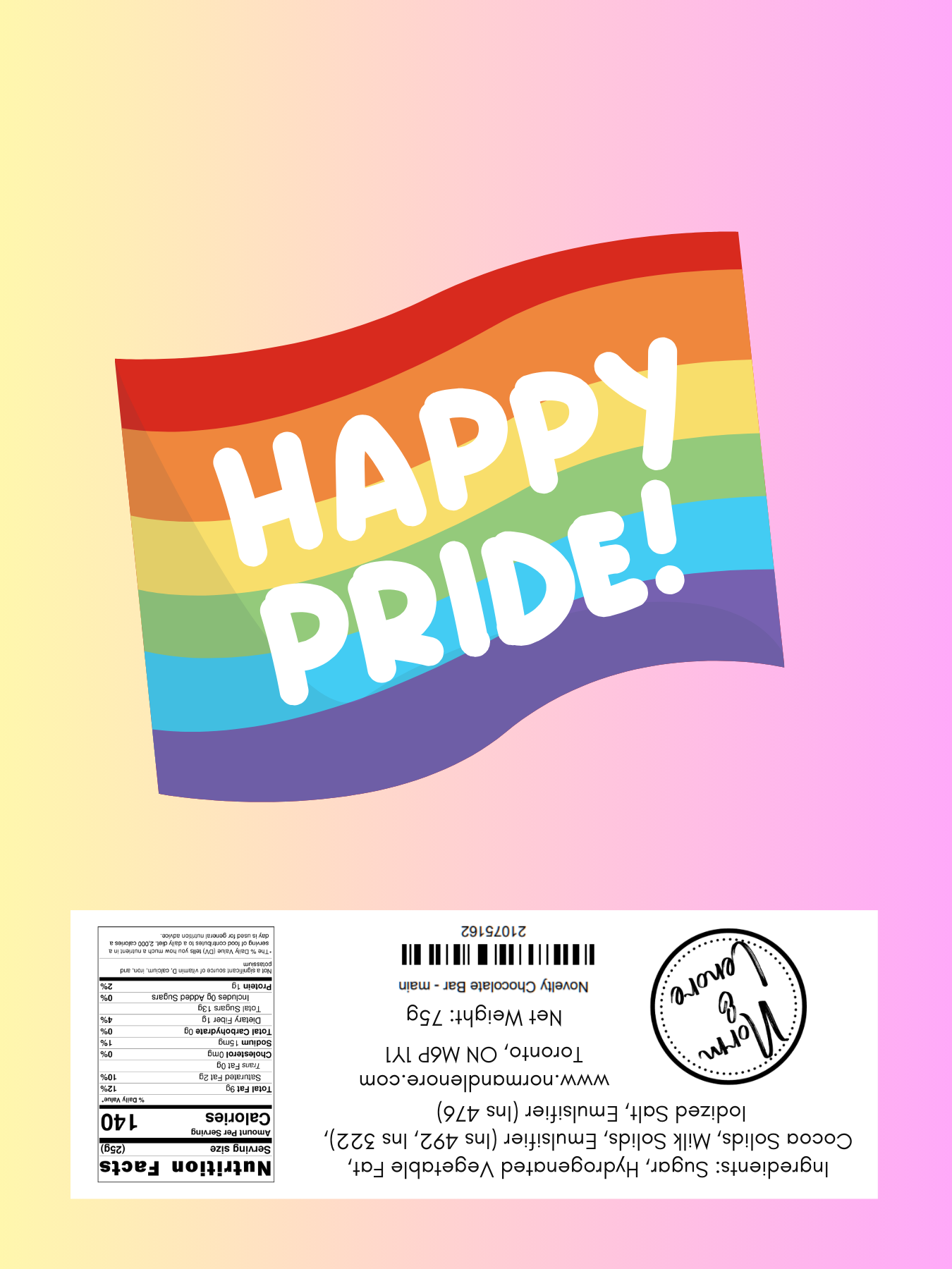 Wholesale Foil Wrapped Happy Pride Bar