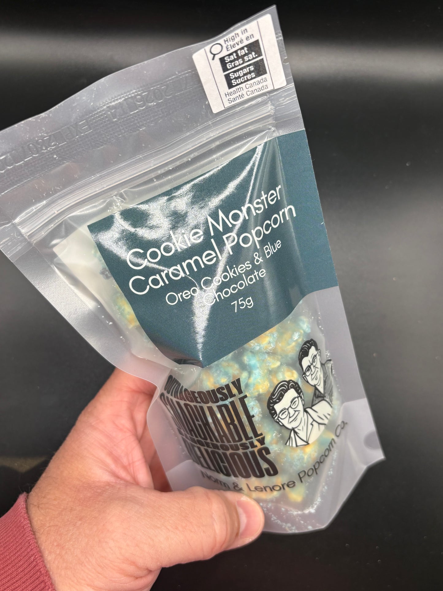 Cookie Monster Chocolate Coated Caramel Popcorn