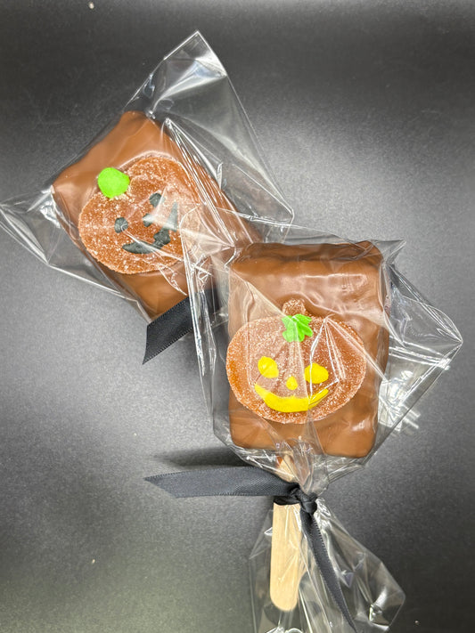 Wholesale Halloween Jack-o-Lantern Gummy Rice Krispie Square